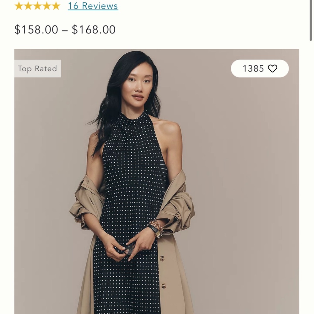 Maeve Halter Backless polka dot dress